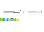 Fraise carbure 2 dents hémisphérique cylindrique revêtue TiAlN série normale dégagée