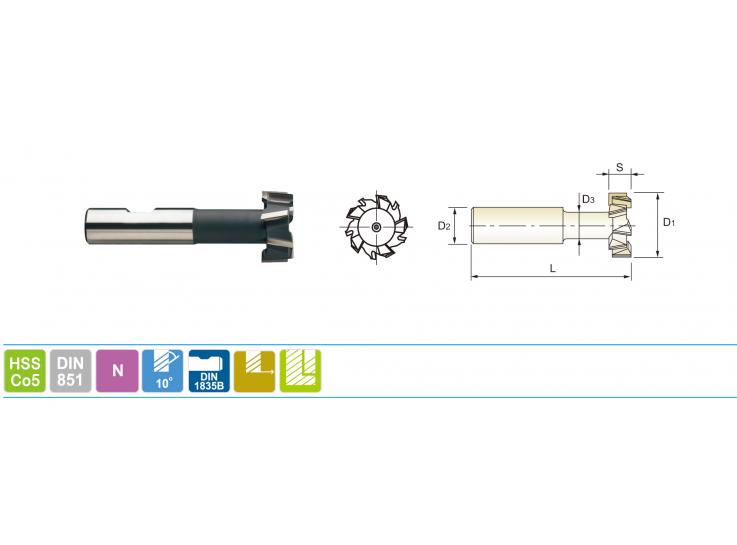 Fraise HSS Co5% 3 tailles, denture droite - PFI Tools